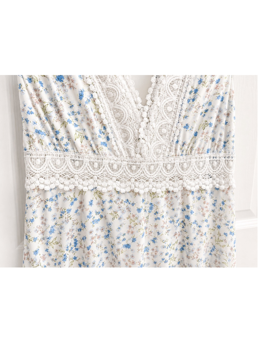 EilyBazar Floral Lace Maxi Dress Size Medium Cottagecore Boho Sleeveless White B - Picture 6 of 10